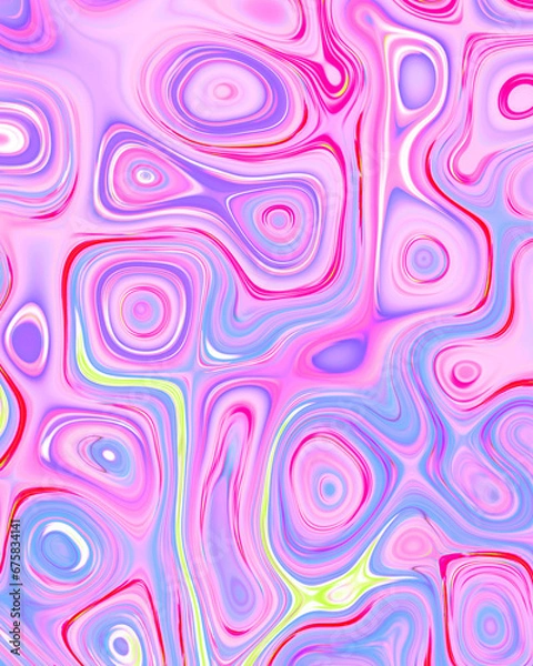 Fototapeta Abstract liquid space pattern art with circles and waves