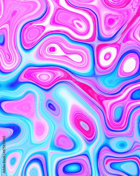 Fototapeta Abstract liquid space pattern art with circles and waves