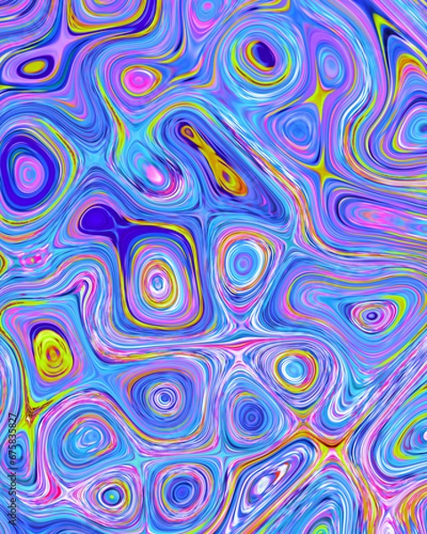 Fototapeta Abstract liquid space pattern art with circles and waves