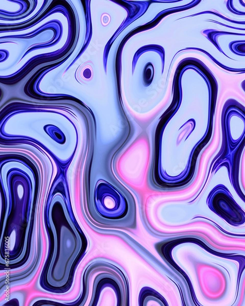 Fototapeta Abstract liquid space pattern art with circles and waves