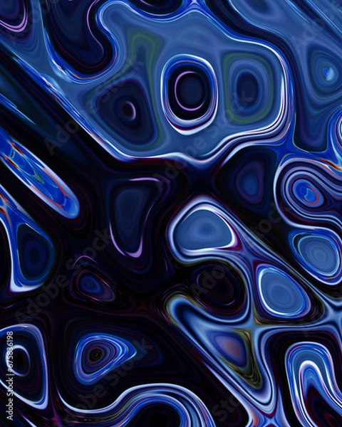 Fototapeta Abstract liquid space pattern art with circles and waves