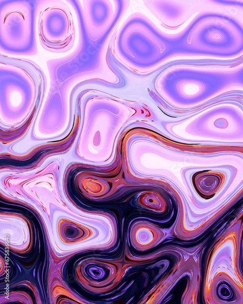 Fototapeta Abstract liquid space pattern art with circles and waves