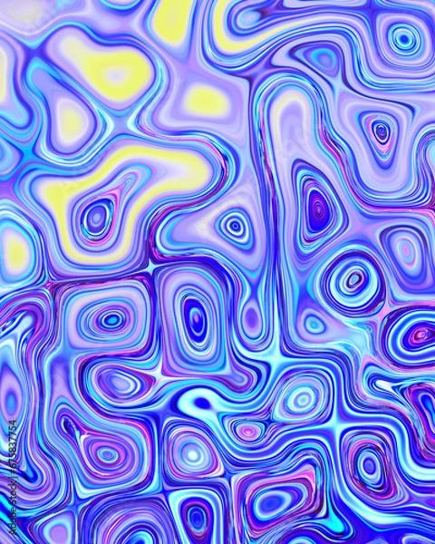 Fototapeta Abstract liquid space pattern art with circles and waves