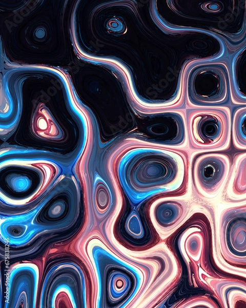 Fototapeta Abstract liquid space pattern art with circles and waves