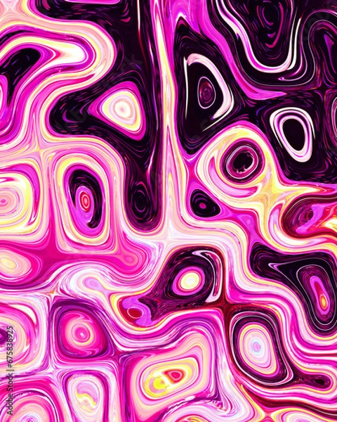 Obraz Abstract liquid space pattern art with circles and waves