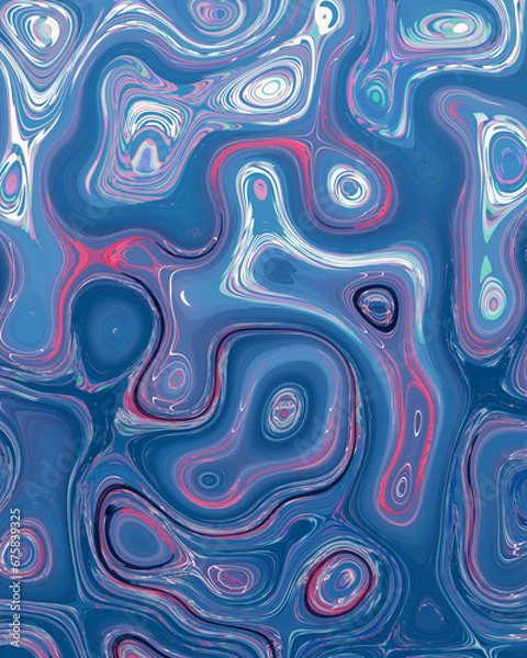 Obraz Abstract liquid space pattern art with circles and waves