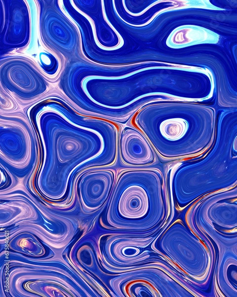Fototapeta Abstract liquid space pattern art with circles and waves
