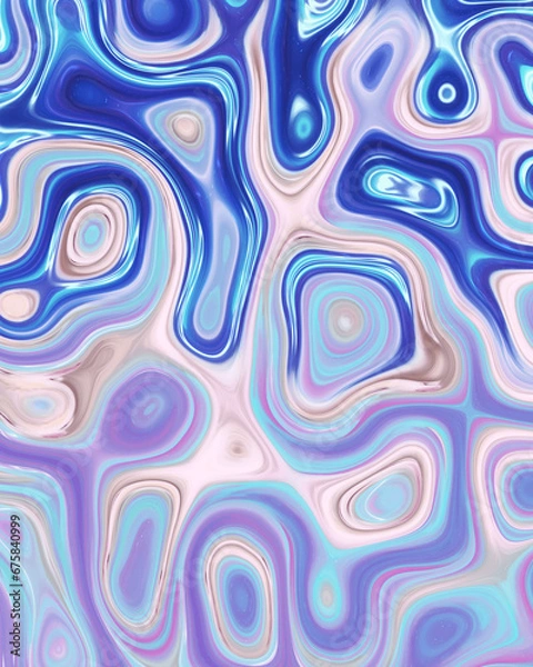 Obraz Abstract liquid space pattern art with circles and waves