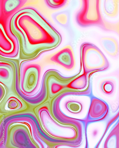 Fototapeta Abstract liquid space pattern art with circles and waves