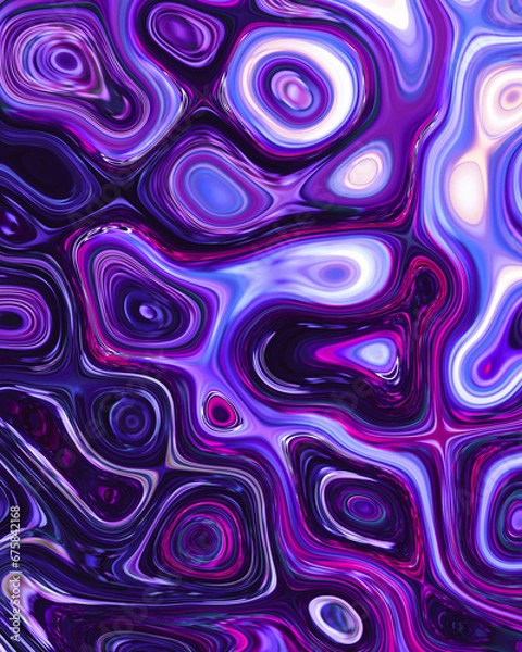 Obraz Abstract liquid space pattern art with circles and waves