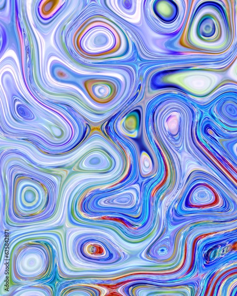 Fototapeta Abstract liquid space pattern art with circles and waves