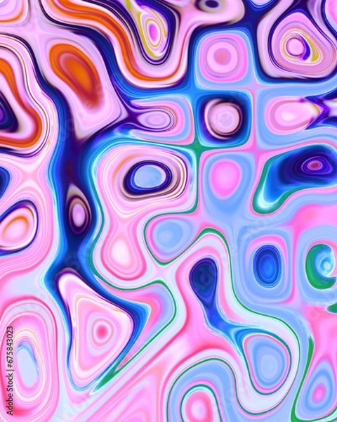 Obraz Abstract liquid space pattern art with circles and waves