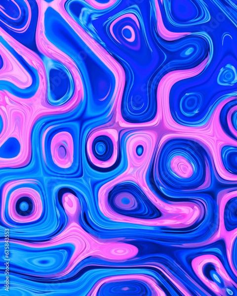 Fototapeta Abstract liquid space pattern art with circles and waves