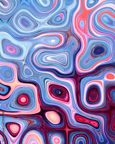 Fototapeta Abstract liquid space pattern art with circles and waves