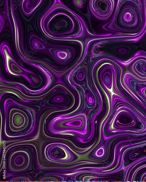 Obraz Abstract liquid space pattern art with circles and waves