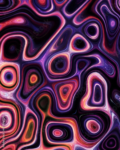 Fototapeta Abstract liquid space pattern art with circles and waves