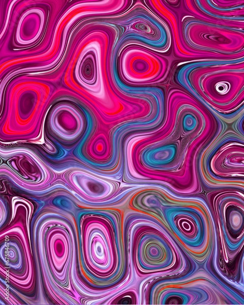 Fototapeta Abstract liquid space pattern art with circles and waves