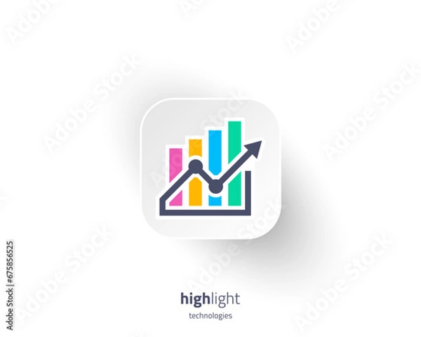 Fototapeta Creative colorful graphic chart logo on app icon