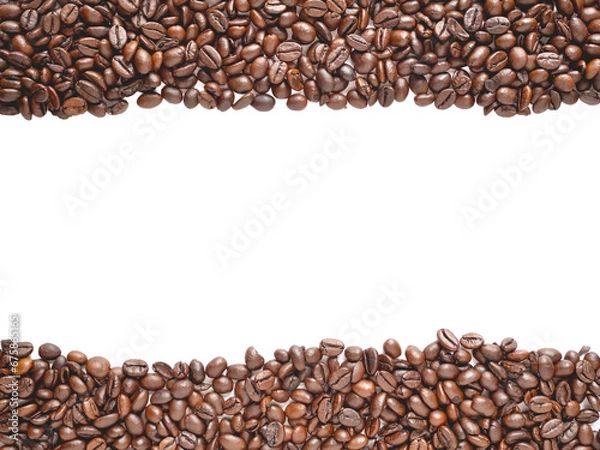 Obraz White background with coffee beans