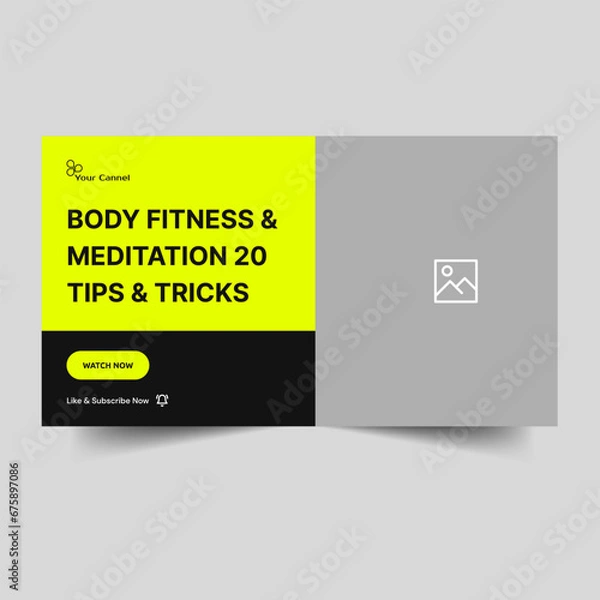 Fototapeta Customizable vector thumbnail banner design, meditation tips and tricks, fully editable vector eps 10 file format