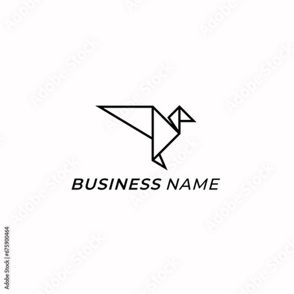 Fototapeta design logo creative line aorigami bird