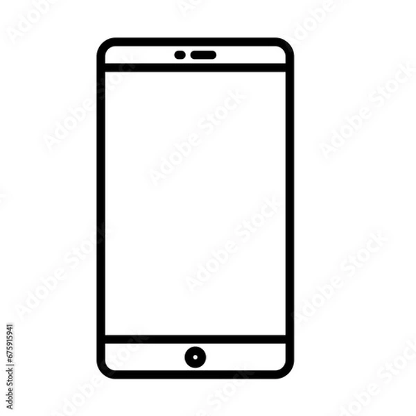 Obraz Handphone device icon with black outline style. smartphone, mobile, phone, screen, technology, smart, device. Vector Illustration