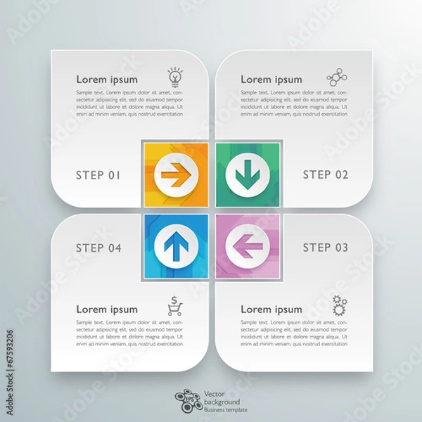Fototapeta Infographics Vector Background 4-Step Process