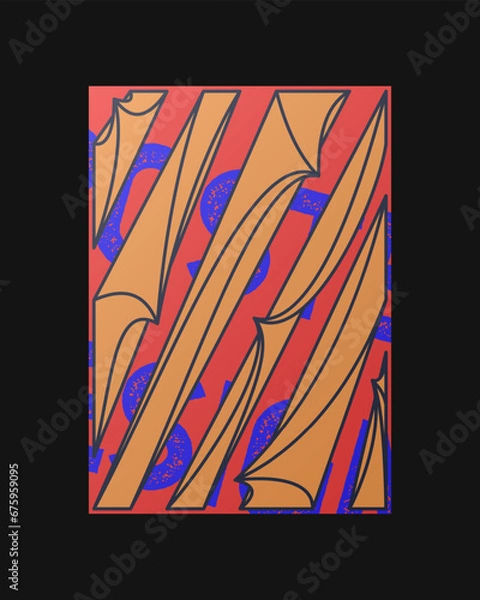 Obraz Abstract Posters Design. Vertical A4 format. Cartoon style. Flat design. Colorful form composition