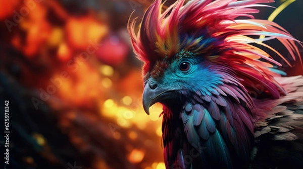 Fototapeta Mystical Creature: A Colorful Stunning Mythical Animal, Ideal for Screensavers and Desktop Backgrounds