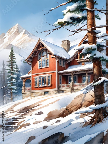 Fototapeta winter. Generate AI