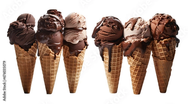 Fototapeta Assorted Ice Cream Scoops Transparent PNG Clipart Set