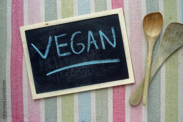 Obraz Vegan written on a chalkboard