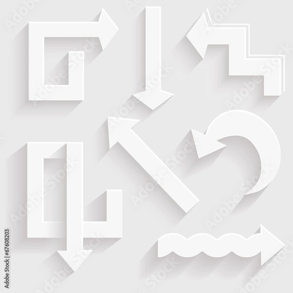 Obraz White arrows with shadow