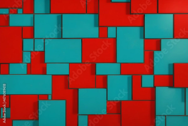Obraz red brick background- Generative AI