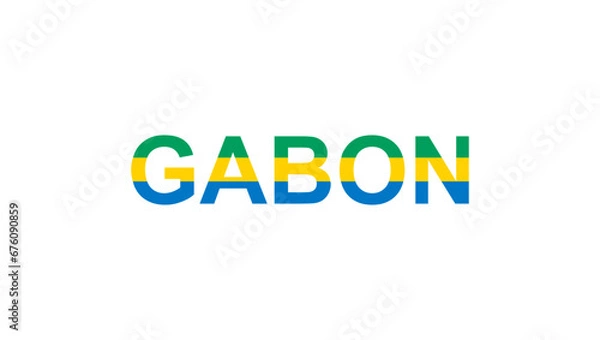 Fototapeta Letters Gabon in the style of the country flag. Gabon word in national flag style.