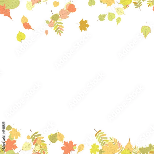 Fototapeta Seamless autumn leaves pattern.