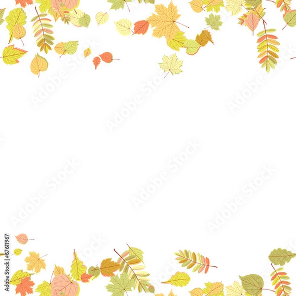 Fototapeta Seamless autumn leaves pattern.