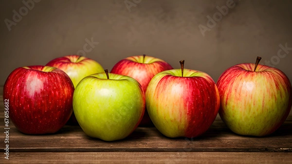 Fototapeta Biological red and green apples