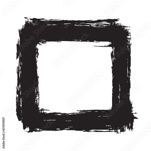 Fototapeta Square abstract brush stroke hand made grunge illustration vector