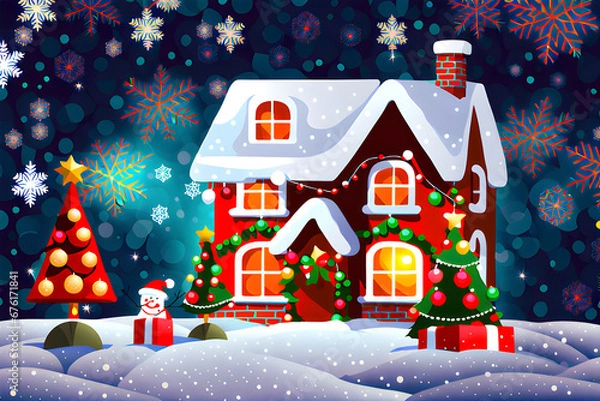 Fototapeta Christmas-related things.
Generative AI