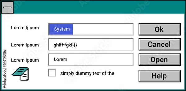 Fototapeta Interface of windows screen with files vector