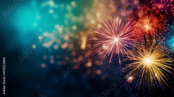 Fototapeta Explosive Creativity Firework Imagery in Background Design