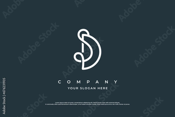 Obraz Letter SD or DS Logo Design Vector