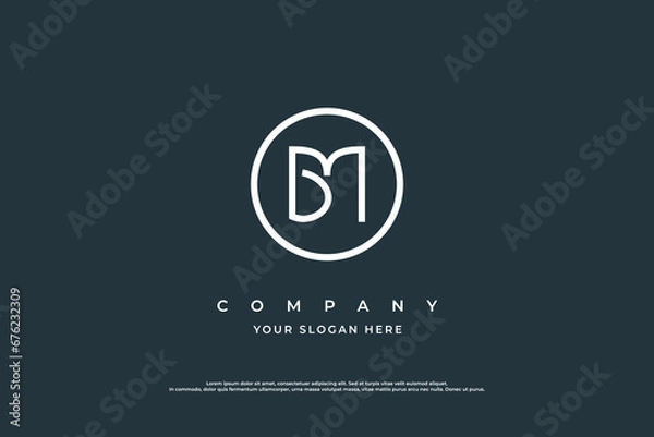 Obraz Minimal Letter BM Logo Design Vector