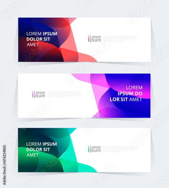 Obraz Geometric banner design with Vector presentation template.