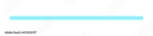 Fototapeta Illustration of neon electric style line. Blue color. Isolated on transparent background