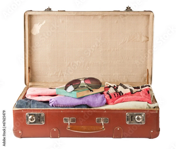 Obraz Clothes on old suitcase