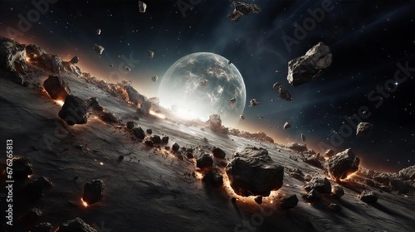 Obraz Stellar scenery, galaxies, planets, space, futuristic world, space world, starscapes, interstellar, comets, asteroids, origin of the universe