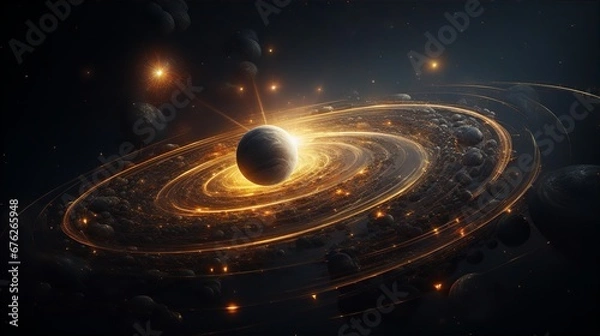 Obraz Stellar scenery, galaxies, planets, space, futuristic world, space world, starscapes, interstellar, comets, asteroids, origin of the universe