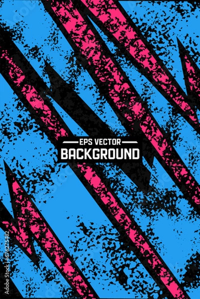 Fototapeta sport grunge texture for jersey sublimation print pattern with blue and pink color on black background